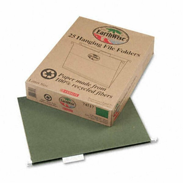 Pendaflex Earthwise Recycled Hanging File Folders- Kraft- Letter- Green- 25/Box PE31864